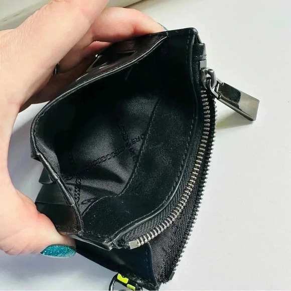 Unisex Micheal Kors Neon Checkerboard Logo Leather Coin Purse - Picture 8 of 8